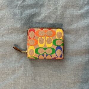 New Coach Wallet in Rainbow Colorway